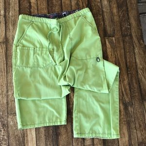 Lime green small scrub pants